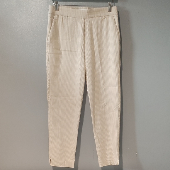 Counterparts Pants - Counterparts Women's Cream with White Pin Striped Pants
